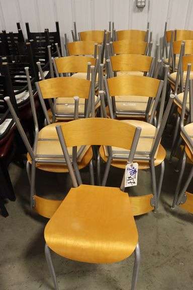 Times 17 - Metal framed wood seat & back dining chairs - nice