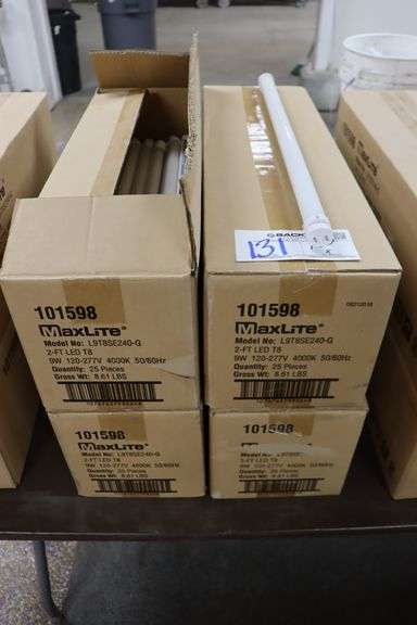 Times 3 - Cases MaxLite LED 2' T8 lights
