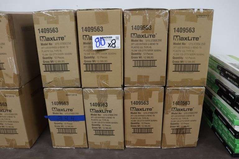 Times 8 - Cases MaxLite LED 2' T8 lights