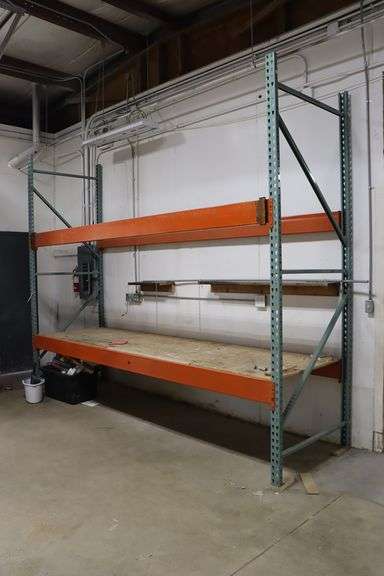 42" x 12' x 10' tall pallet racking with wood decking