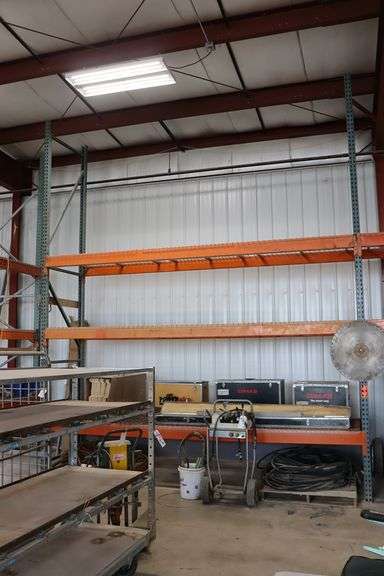 Times 2 - 42" x 13' x 16' tall pallet racking with wire decking