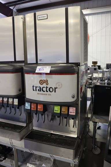 Lancer 4500 counter top 6 product post mix dispenser with Ice-O-Matic ice cuber head - nice