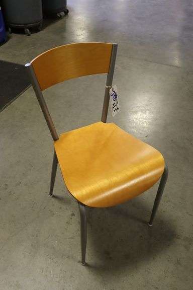 Times 17 - Metal framed wood seat & back dining chairs - nice