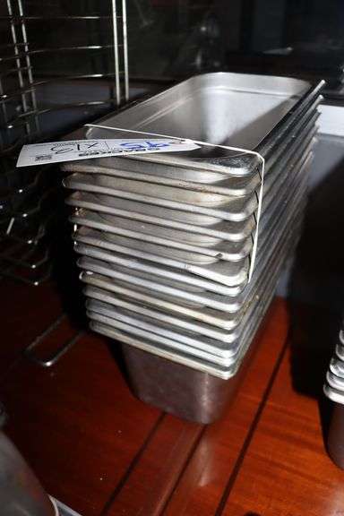 Times 13 - 1/3 x 6" stainless inset pans - no lids