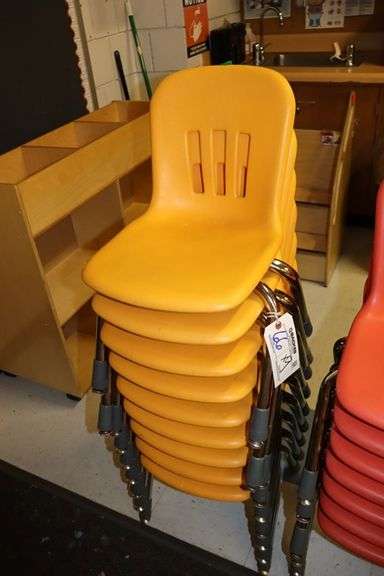 Times 9 - Virco Metaphor M-N912 or M-N914 yellow stacking school chairs - YLW44-CHRM