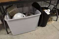 All to go - Pans, colanders, totes, & more under table