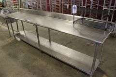 24" x 120" stainless table with stainless under shelf - nice
