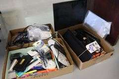 All to go - Office related - calculator, pens, & power cords