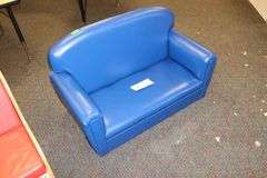 26" wide blue vinyl children's couch