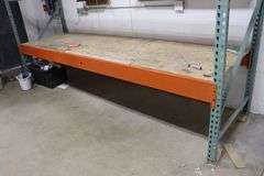 42" x 12' x 10' tall pallet racking with wood decking