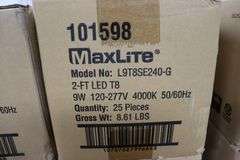 Times 4 - Cases MaxLite LED 2' T8 lights