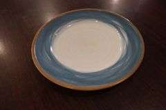 Times 36 - World 10.75" blue & brown rimmed plates
