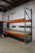 42" x 12' x 10' tall pallet racking with wood decking