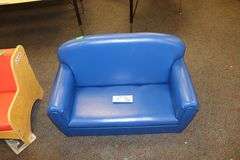 26" wide blue vinyl children's couch
