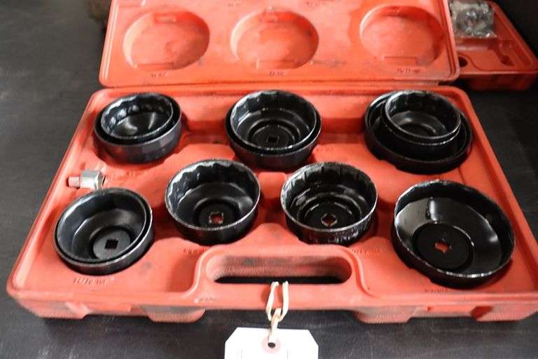 15 piece cup type oil filter wrench set with case