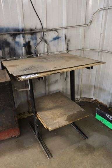 27" x 36" metal framed wood shelf rack