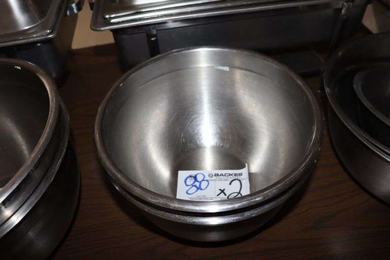 Times 2 - stainless heavy duty 8 qt. mixing bowls