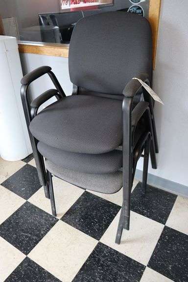 Times 3 - Metal framed pattern tweed arm chairs
