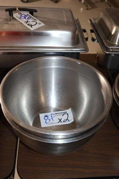 Times 2 - stainless heavy duty 13 qt. mixing bowls