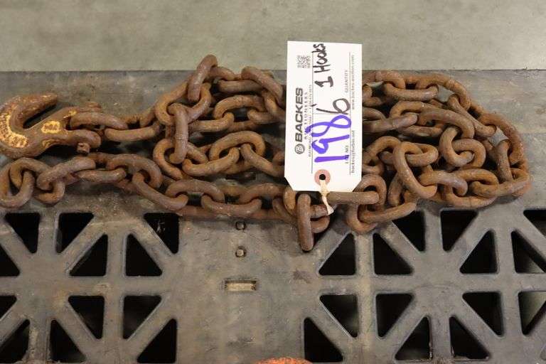 6' x 3/8" log chain w/ 1 hook