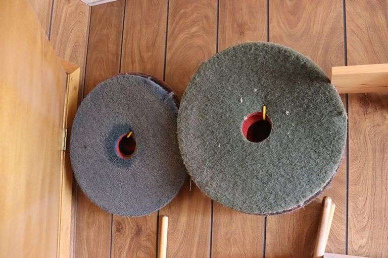 Floor scrubber with mops, brooms, & pads - unknown condition