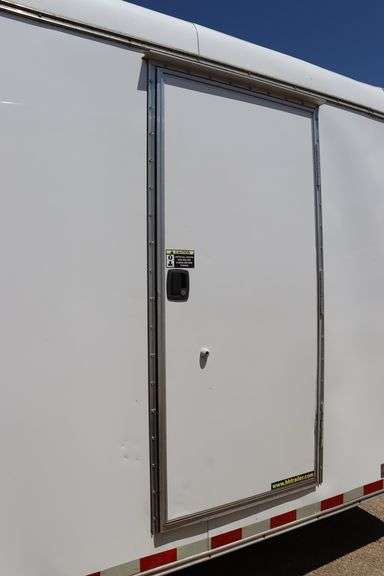 2015 H&H 20' - 14,000# tandem axle Enclosed Trailer, side door, fold down rear door, 84" interior door height, single row of E-Track, showing some dents & scratches, 2-5/16" ball hitch,  Vin # 533TC2020FC250779