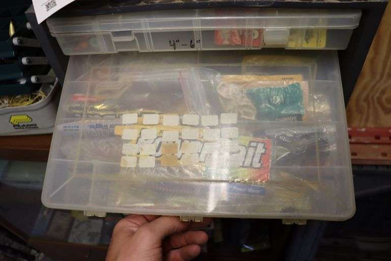 4 drawer organizer with fishing inventory