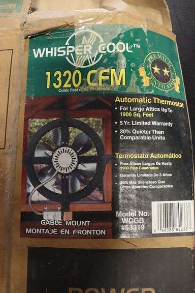Wisper Cool attic vent fan