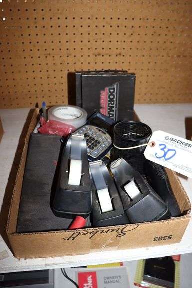 Box flat to go - Tape shooters, calculator, & more