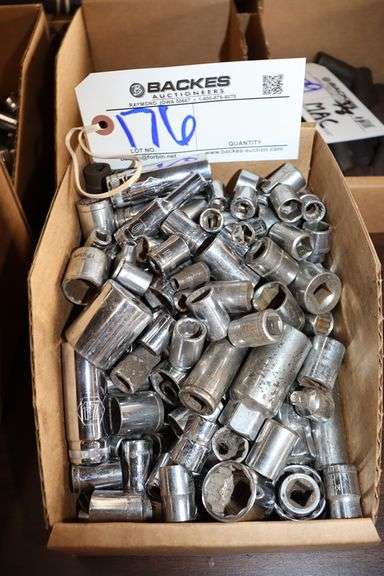 Box to go - Assorted brand, drive, & size sockets