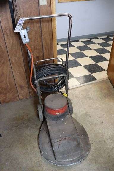 Floor scrubber with mops, brooms, & pads - unknown condition