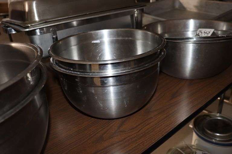 Times 2 - stainless heavy duty 8 qt. mixing bowls