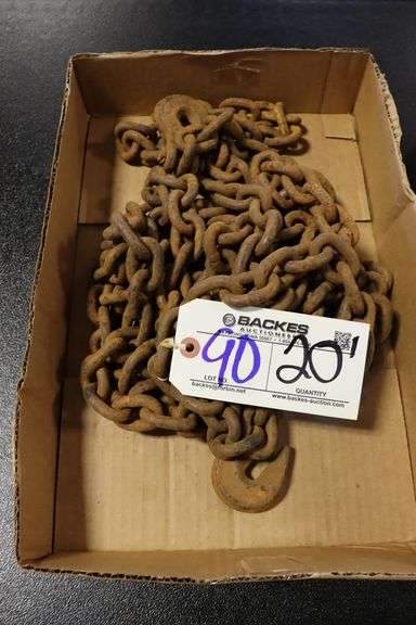 20' Log chain with hooks on both ends
