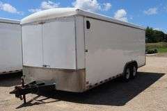 2015 H&H 20' - 14,000# tandem axle Enclosed Trailer, side door, fold down rear door, 72" interior door height, single row of E-Track, showing some dents & scratches, 2-5/16" ball hitch, Vin # 533TC2020FC250778