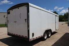 2015 H&H 20' - 14,000# tandem axle Enclosed Trailer, side door, fold down rear door, 72" interior door height, single row of E-Track, showing some dents & scratches, 2-5/16" ball hitch, Vin # 533TC2020FC250778
