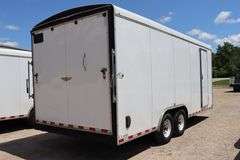 2015 H&H 20' - 14,000# tandem axle Enclosed Trailer, side door, fold down rear door, 84" interior door height, single row of E-Track, showing some dents & scratches, 2-5/16" ball hitch,  Vin # 533TC2020FC250779
