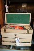 21" wood tool cabinet with assorted tools