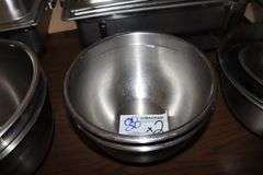 Times 2 - stainless heavy duty 8 qt. mixing bowls