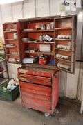 27" portable tool cabinet with large assortment touch up paints