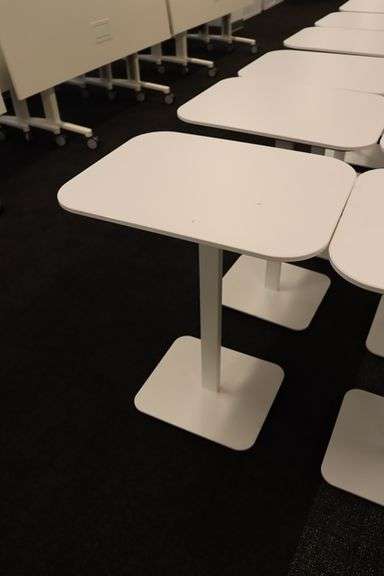 Times 3 - 17" x 22" white laminate top tables