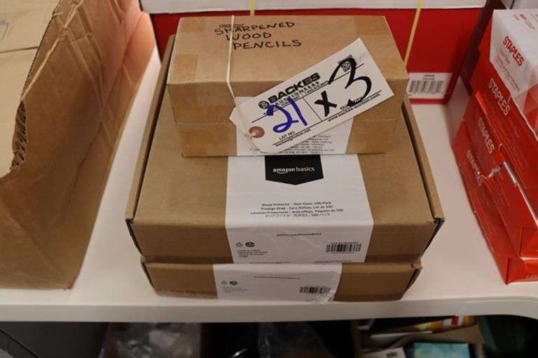 Times 3 - 2 cases of sheet protectors & 1 case of pencils