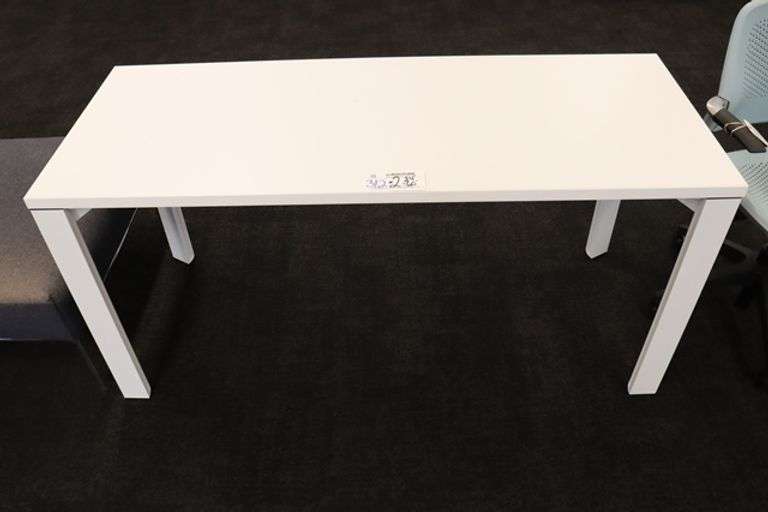 Times 2 - 24" x 60" white laminate top tables - nice