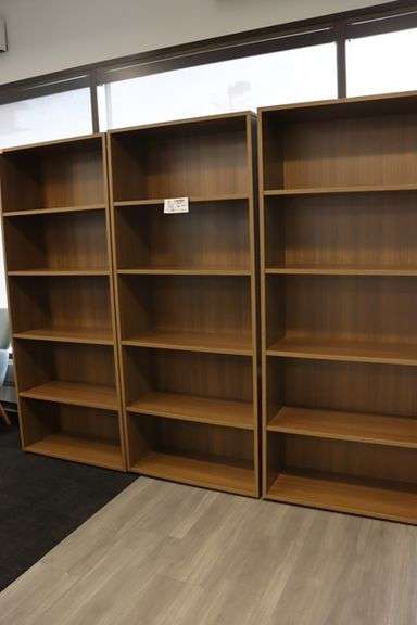Times 3 - 30" x 72" x 14" wood laminate book cases - nice