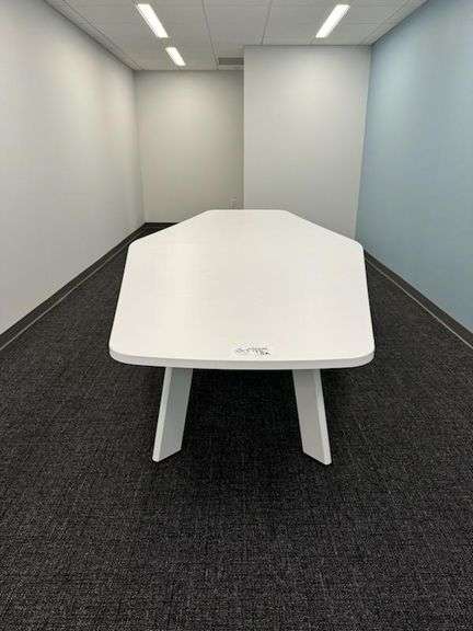 5' x 12' wood white laminate conference table - nice - will need disassembled