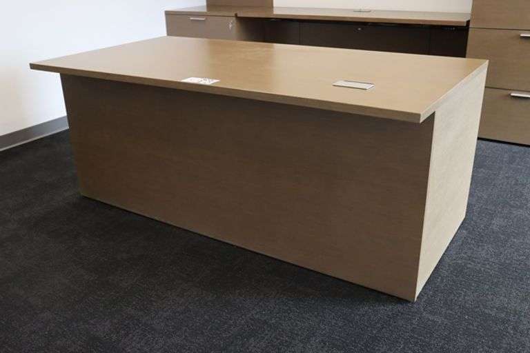 36" x 72" wood laminate office desk with 24" x 132" matching credenza - nice set