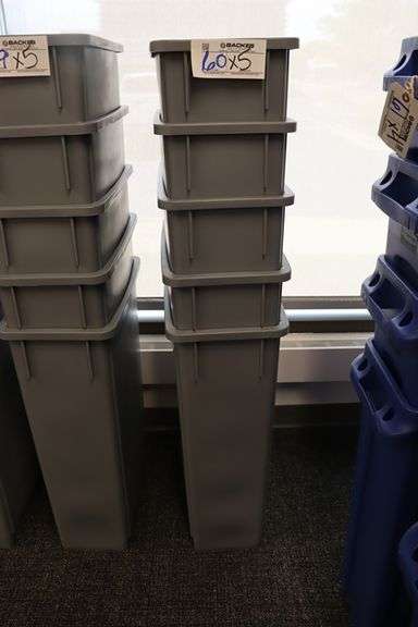 Times 5 - Grey Slim line style trash cans