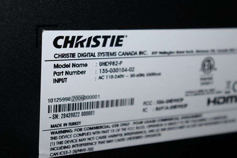 Christie UHD982-P LCD panel monitor with remote