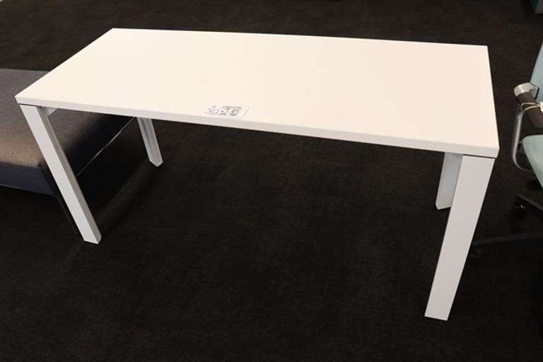 Times 2 - 24" x 60" white laminate top tables - nice