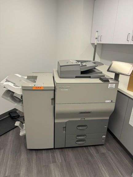 Ricoh Pro C5300S multi purpose copier with finisher - finisher will need to be removed to get it out of building
