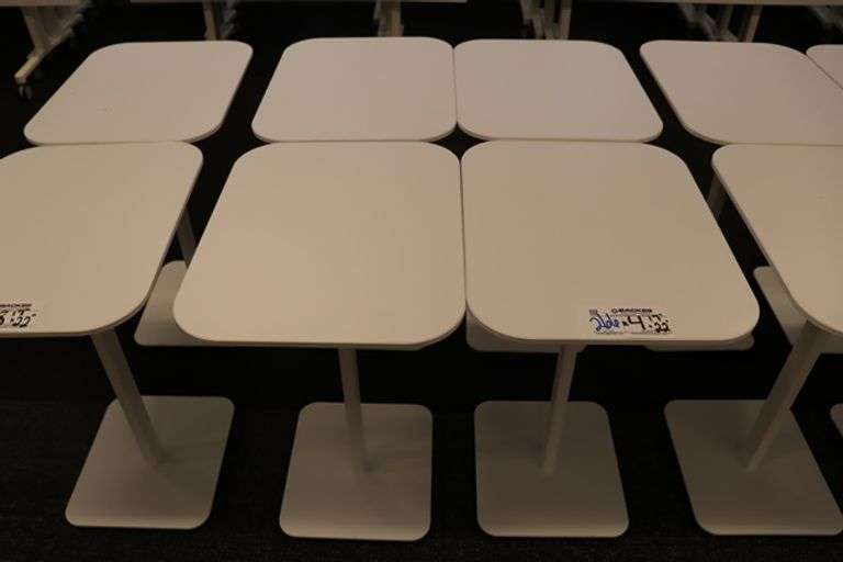 Times 4 - 17" x 22" white laminate top tables